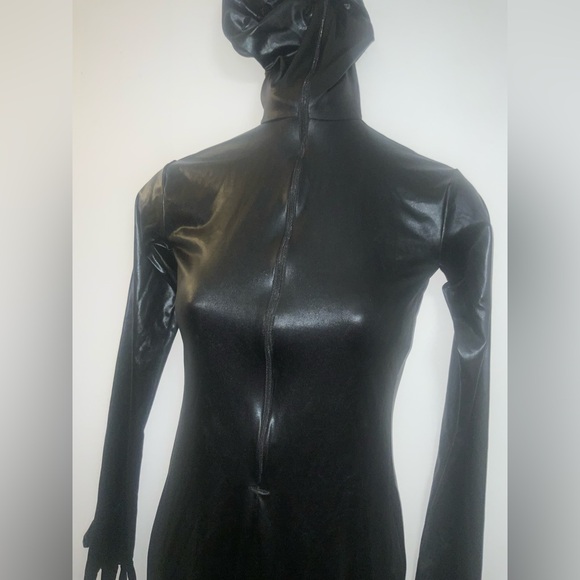Kinky Black Full-Body Zip-Up Catsuit Sz XS-S - Picture 4 of 16
